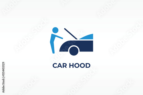 CAR HOOD vector, icon or logo sign isolated symbol illustration