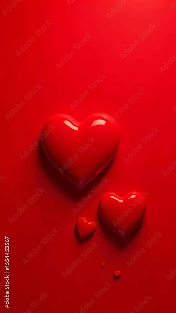 Obraz premium red hearts on a red background