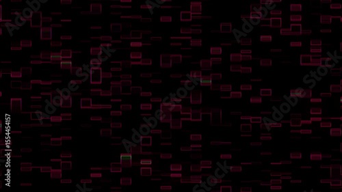 Computer data analysis animation with red and green rectangle blocks. Genetic data  analysis animation. 