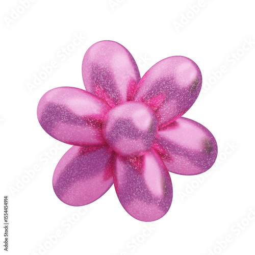 3D Glitter Abstract Pink Glossy Cluster