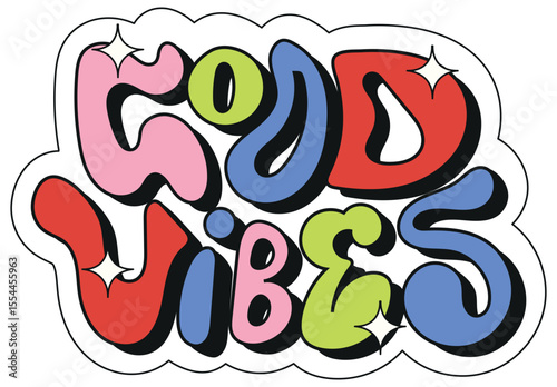 Good Vibes Retro Sticker