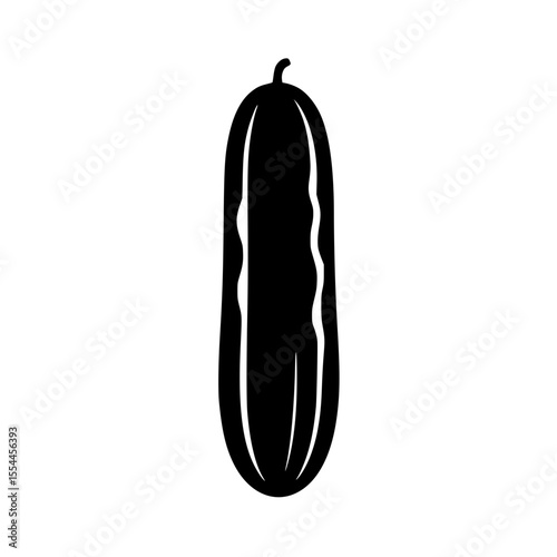 Black silhouette of a cucumber