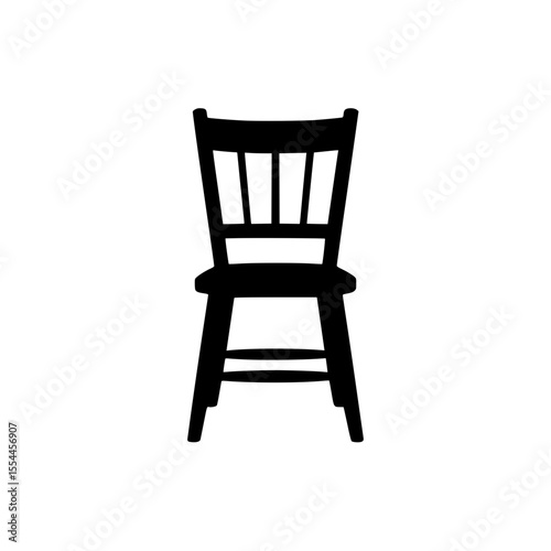 Black silhouette of a classic wooden chair