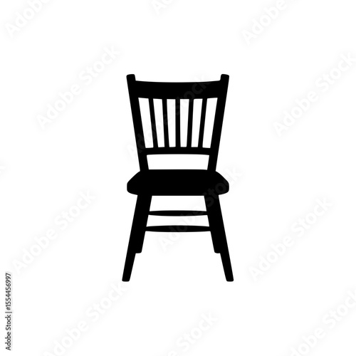 Black silhouette of a classic wooden chair