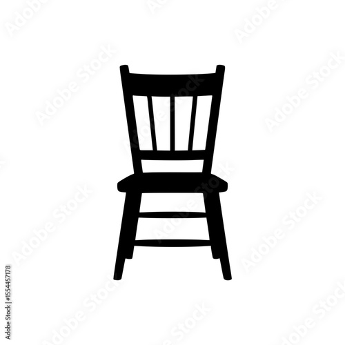 Black silhouette of a classic wooden chair