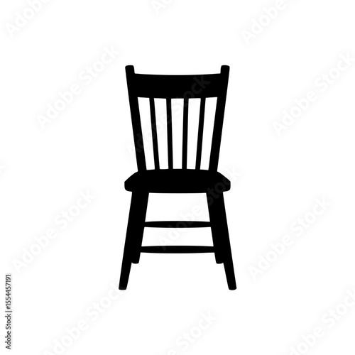 Black silhouette of a classic wooden chair
