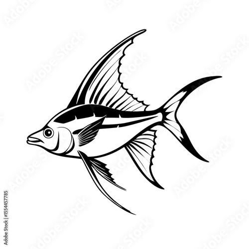 Rare Exotic Fish Vector Illustration

