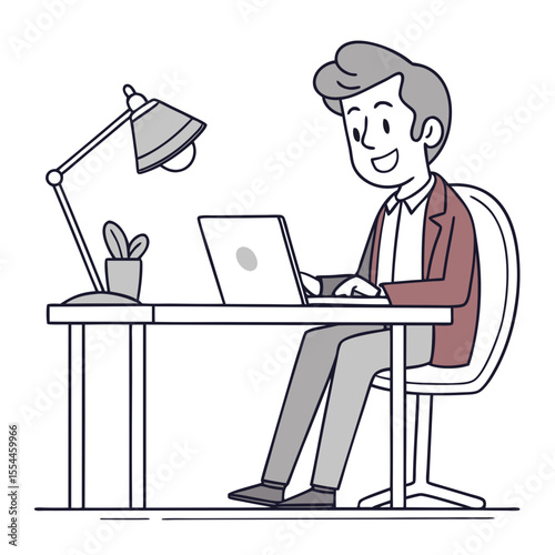 businessman working on laptop