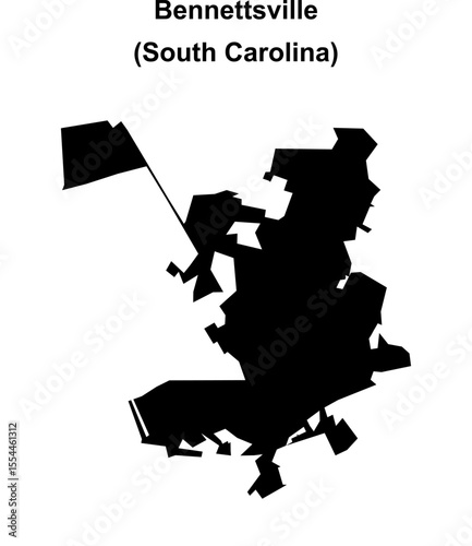 Bennettsville (South Carolina) blank outline map