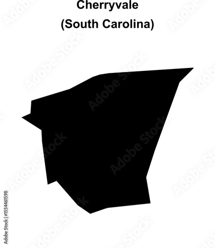 Cherryvale (South Carolina) blank outline map