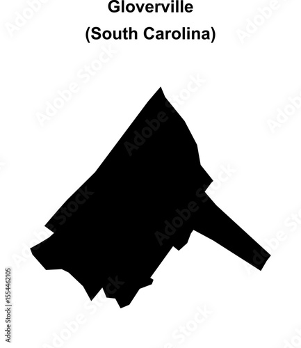 Gloverville (South Carolina) blank outline map