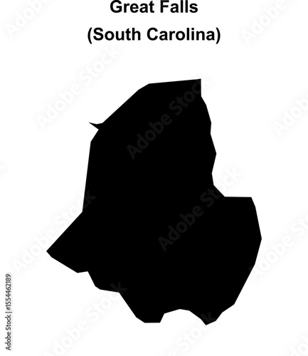 Great Falls (South Carolina) blank outline map