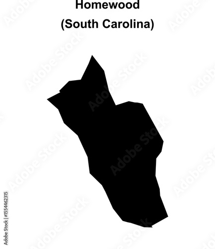 Homewood (South Carolina) blank outline map