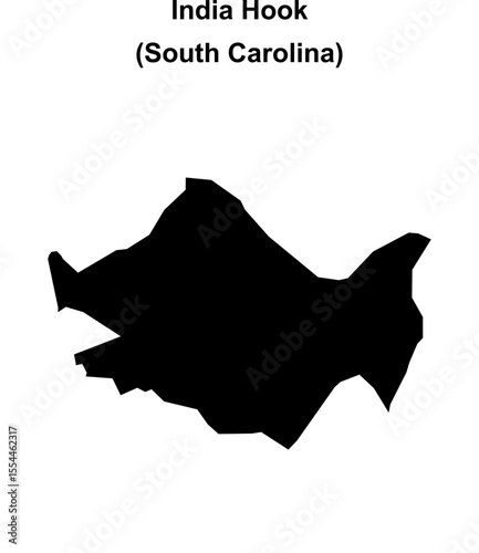 India Hook (South Carolina) blank outline map
