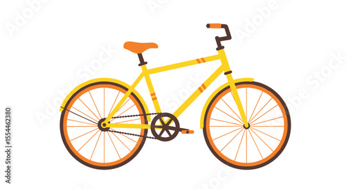Bright bicycle vector illustration for design and print in flat style