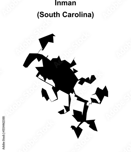 Inman (South Carolina) blank outline map