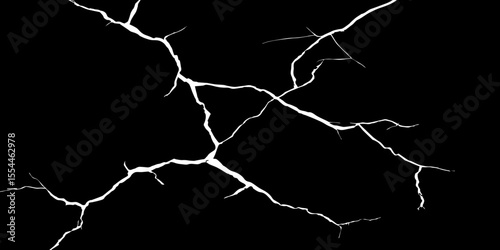 Generate an image depicting a high-contrast texture of a surface with luminous, branching cracks against a deep, dark, or black background. The cracks should appear to glow or be brightly highlighted.