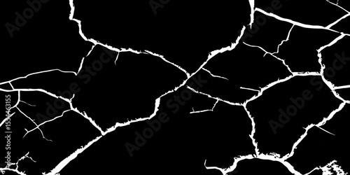Generate an image depicting a high-contrast texture of a surface with luminous, branching cracks against a deep, dark, or black background. The cracks should appear to glow or be brightly highlighted.