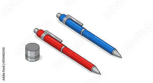 Mechanical pencils vector illustration for stationery design in flat style
