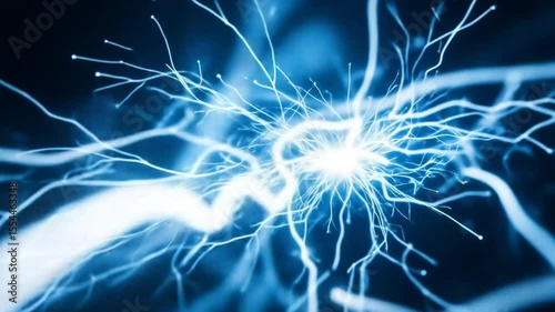 Extreme close up static electricity sparks. Fine energy flow details, pure white, electric blue. 4k video