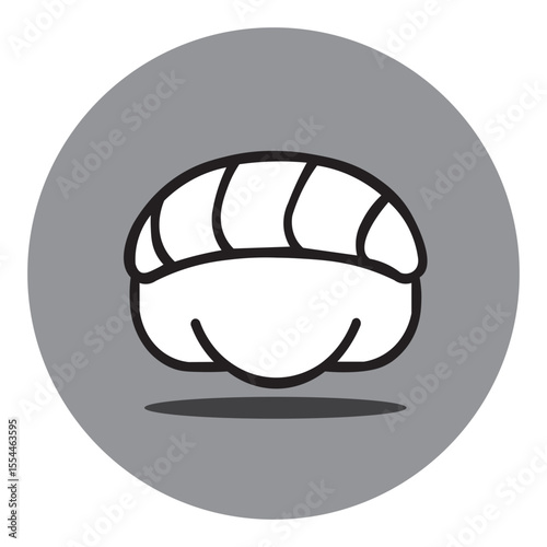 Vector illustration Icon of a sushi fish in a plate