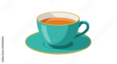 Morning tea delight: flat vector illustration for cafe menu and print design