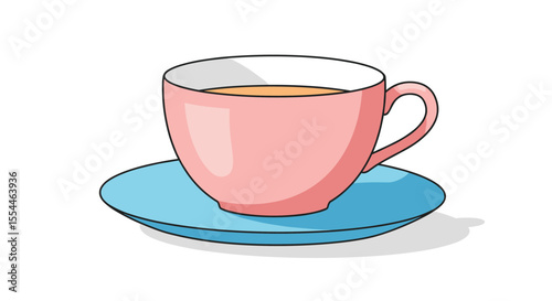 Cup of tea vector illustration for coffee shop design in flat style