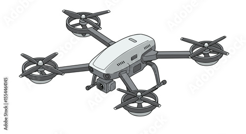 Modern drone vector illustration for technology design projects in isometric style