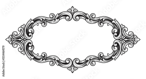 Ornate decorative frame vector illustration in vintage style for elegant designs