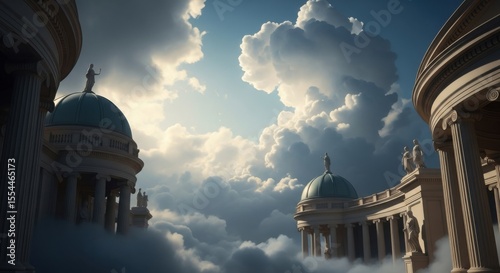 Majestic architecture floating among the clouds