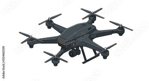 Futuristic drone technology vector illustration for design projects in flat style