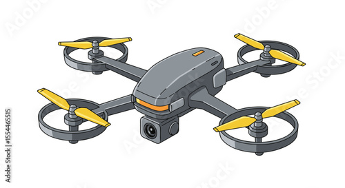 Modern drone technology vector illustration for design projects in flat style