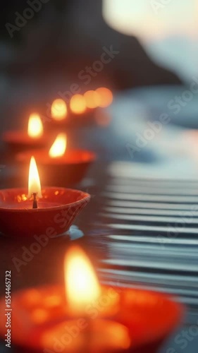 Enjoy the glowing candles that symbolize luck and joy during the Diwali festival in India