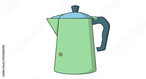 Retro coffee pot vector illustration in flat style for kitchen decor