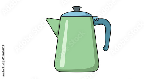 Retro coffee pot vector illustration in flat style for kitchen decor and design