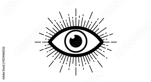 Mystical eye symbol vector illustration for design in minimalist style