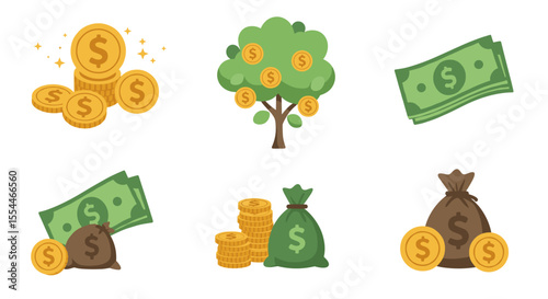Money growth vector illustration for finance concepts in flat style