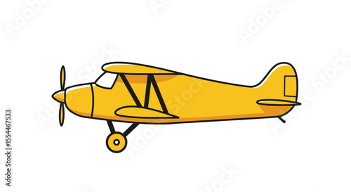 Vintage airplane vector illustration for kids' room decor in flat style