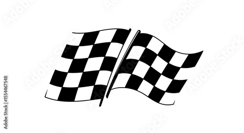 Black and white checkered racing flags vector illustration for motorsport designs