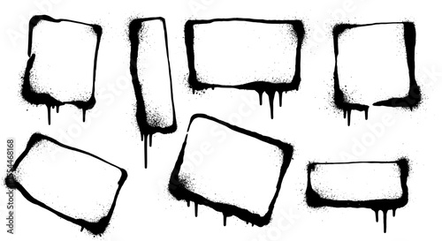 Grunge spray paint frames vector illustration for urban design and poster art