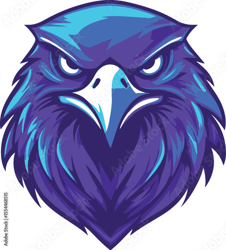 Majestic Eagle Icon: A striking digital illustration of a stern and powerful eagle. Capturing an aura of strength and vigilance, its sharp gaze and stylized features command attention.