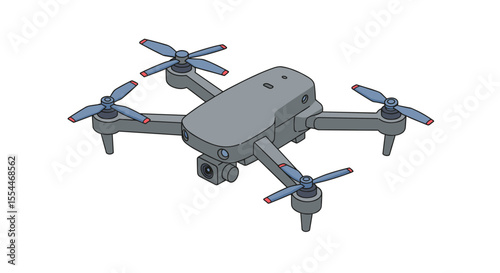 Drone technology vector illustration for design projects in modern flat style