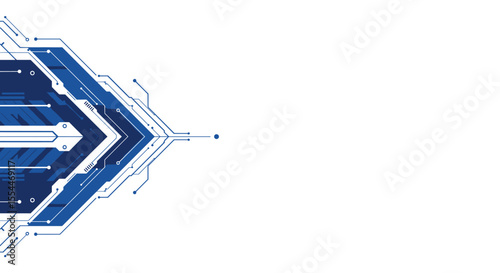 Futuristic tech circuit background vector illustration - design for digital posters and prints in a geometric style