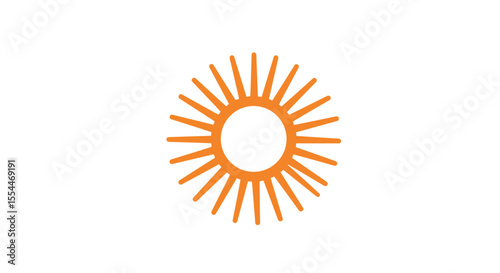 Minimalist sun icon vector illustration for summer design