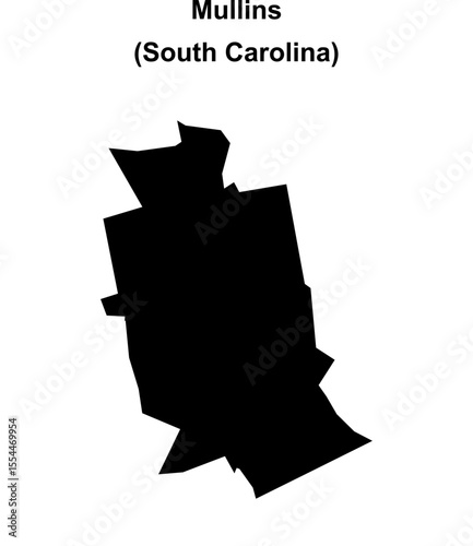 Mullins (South Carolina) blank outline map