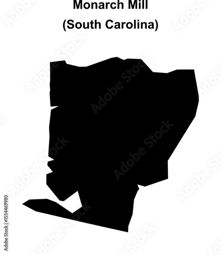 Monarch Mill (South Carolina) blank outline map