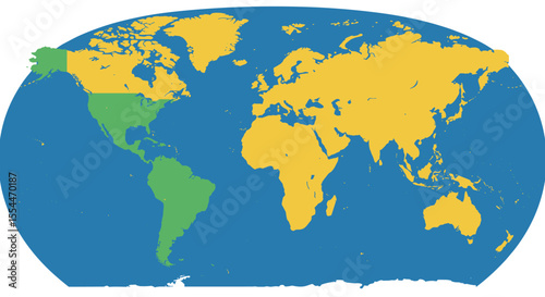 World map vector illustration: global geography design for educational use in flat style