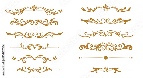 Elegant flourish borders vector illustration for decorative design projects