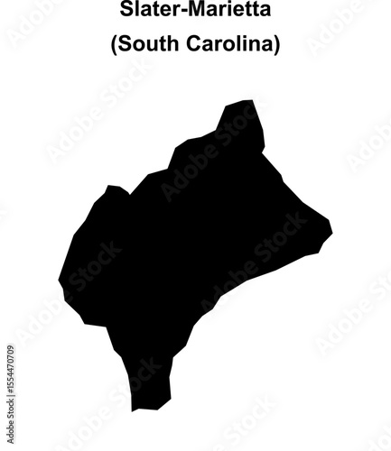 Slater-Marietta (South Carolina) blank outline map