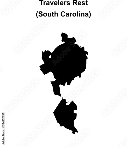 Travelers Rest (South Carolina) blank outline map
